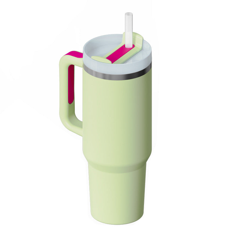 40 Oz Tumbler With Handle & Straw | Insulated Stainless Steel Travel Mug