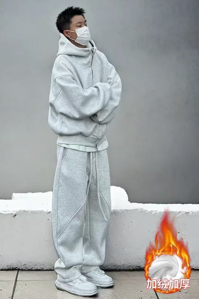 Men's Fleece-Lined Hoodie & Sweatpants Set | Thick Winter Sweatsuit