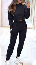 Stand Collar Sports Suit | Pullover Top & Slim Trousers