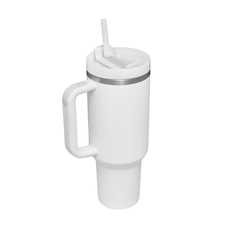 40 Oz Tumbler With Handle & Straw | Insulated Stainless Steel Travel Mug
