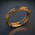 Gold Plated Royal Blue Diamond Ring | Unisex Luxury Statement Ring