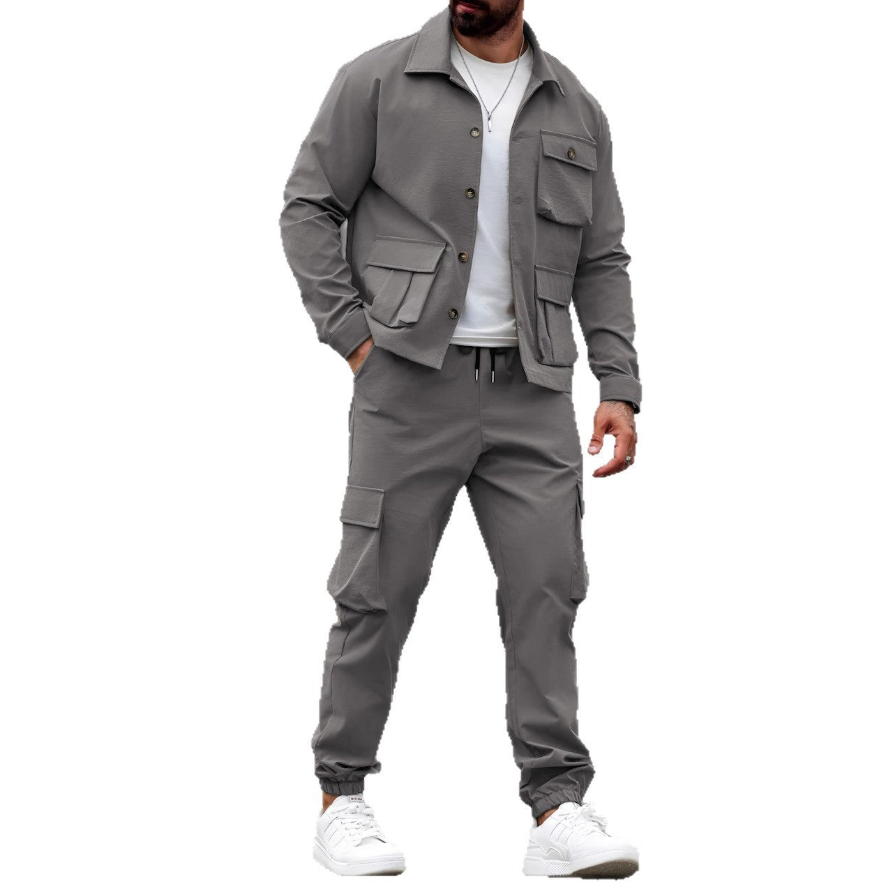 Men's Vintage Overalls Jacket & Multi-Pocket Cargo Trousers | Tough Guy Suit
