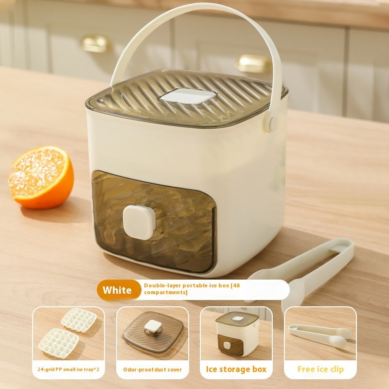 48-Grid Double Layer Press Ice Tray | 1-Second Release Mold