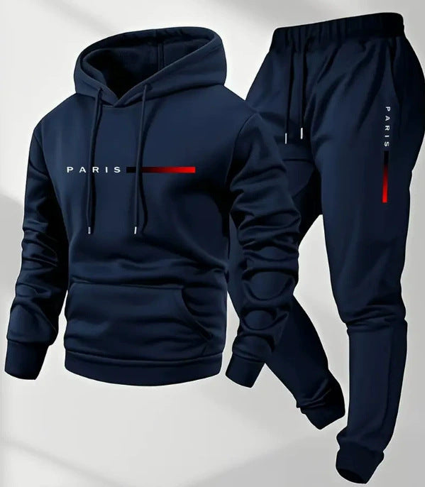 Men's Letter Print Hoodie & Jogger Pants Set | Relaxed Fit Sweatsuit