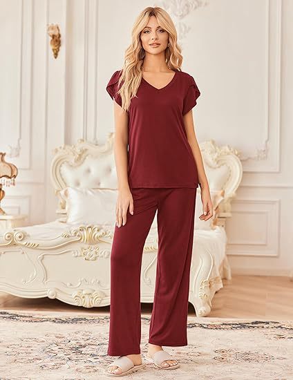 Women's Printed Short-Sleeve Loungewear Set | Breathable Home Wear