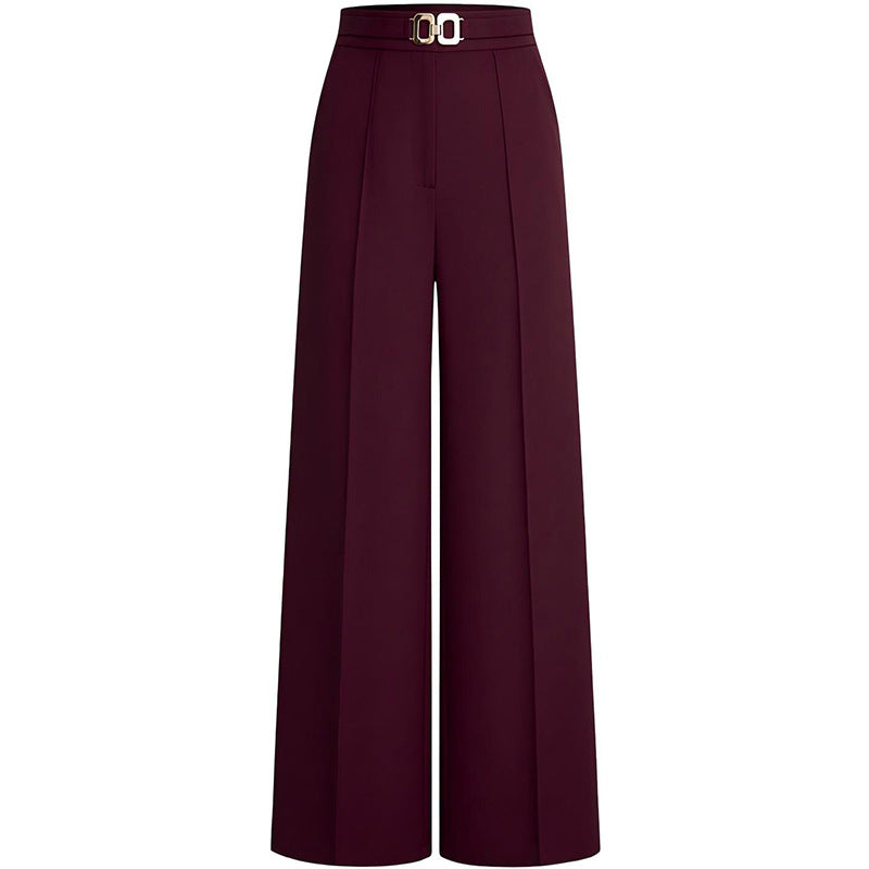 High-Waisted Slimming Drapey Trousers | Women's Versatile Professional Pants