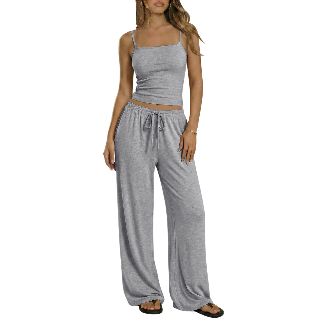 Spring-Summer Women's Vest & Camisole Set | Soft Milk Silk Two-Piece