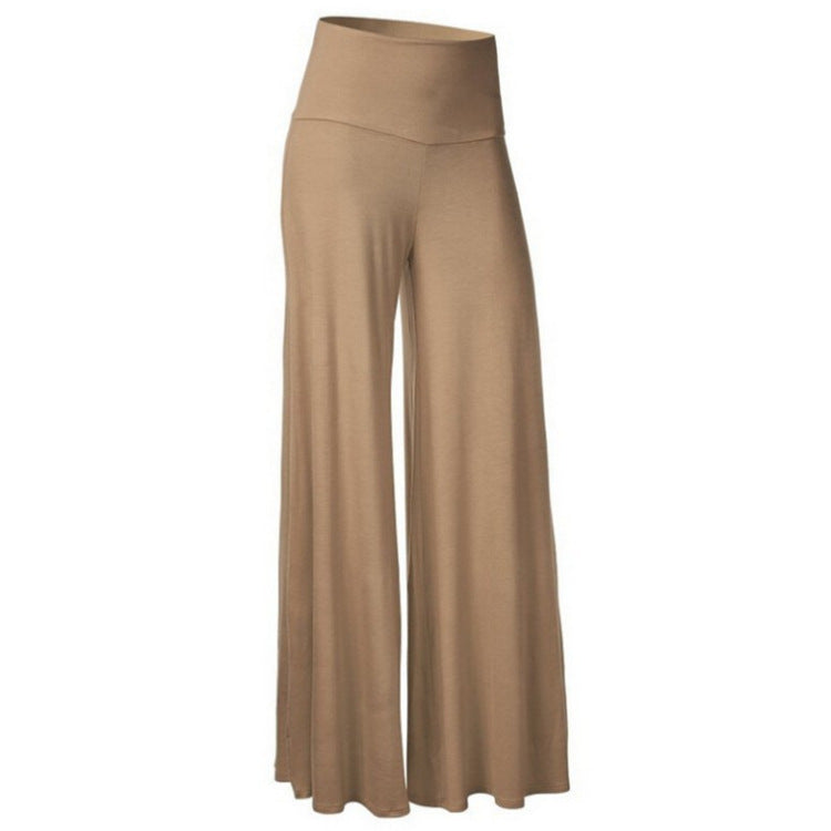 Solid Color Wide-Leg Yoga Pants