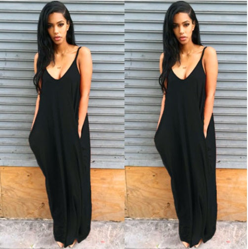Flowy Summer Maxi Dress with Pockets