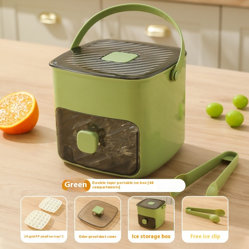 48-Grid Double Layer Press Ice Tray | 1-Second Release Mold