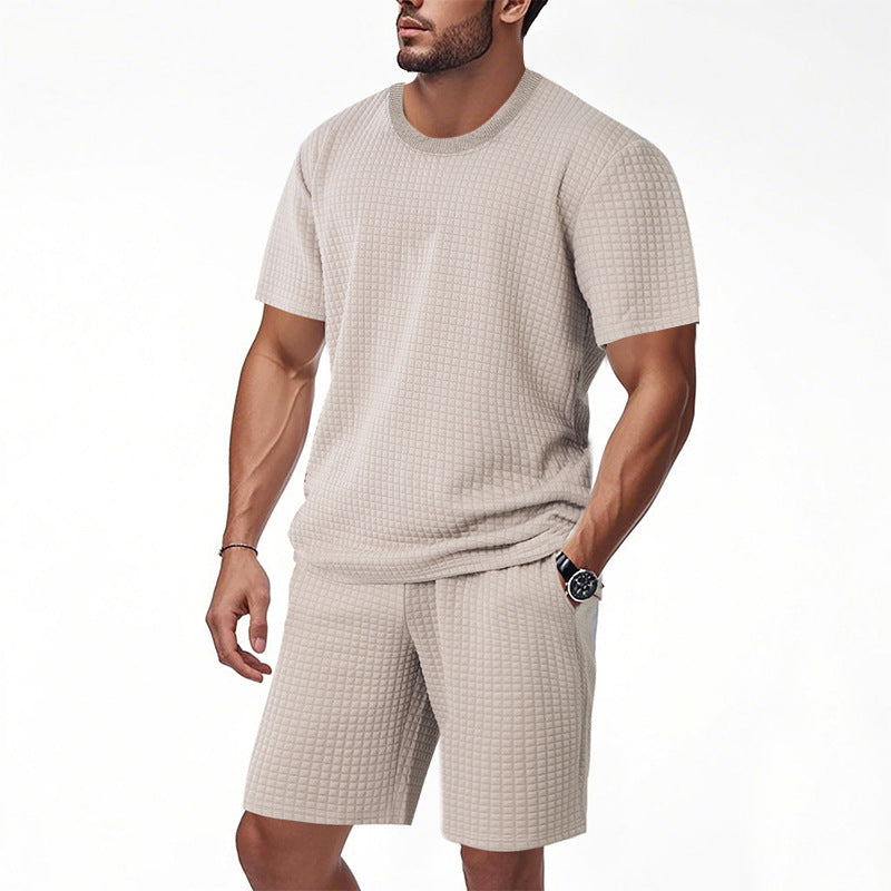 Men's Casual Retro Crew-Neck Short-Sleeve Set | Vintage Summer Outfit