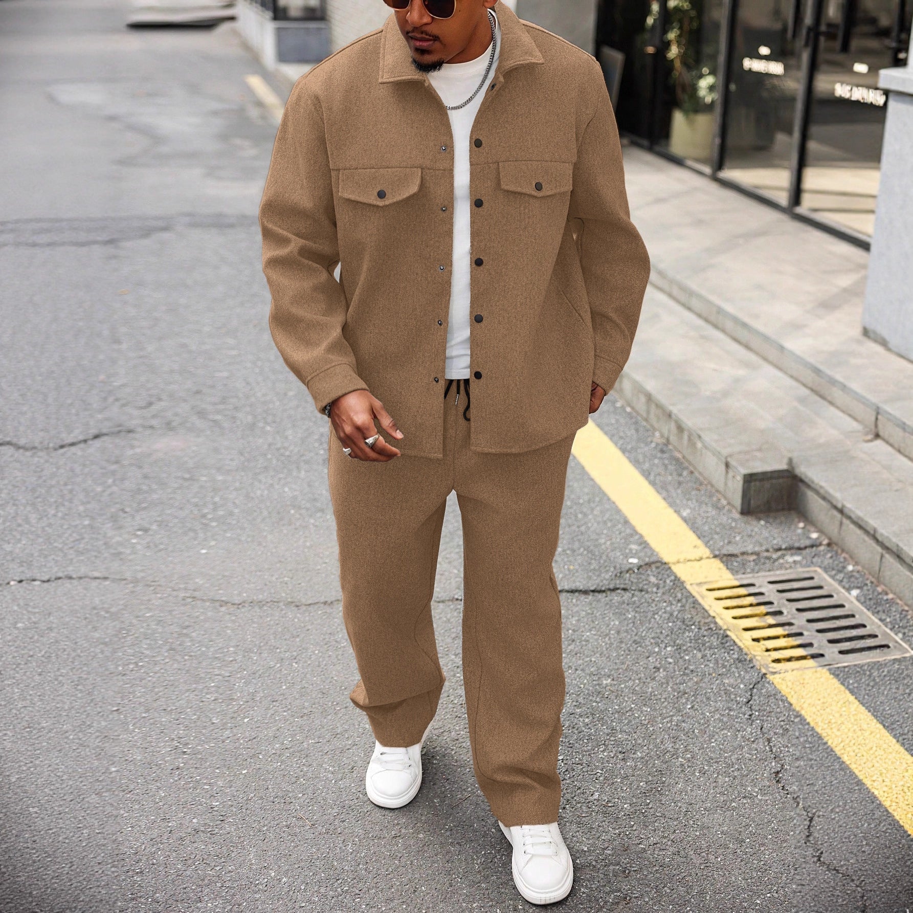 Men's Autumn Casual Cargo Jacket & Pants Set | Utility Streetwear