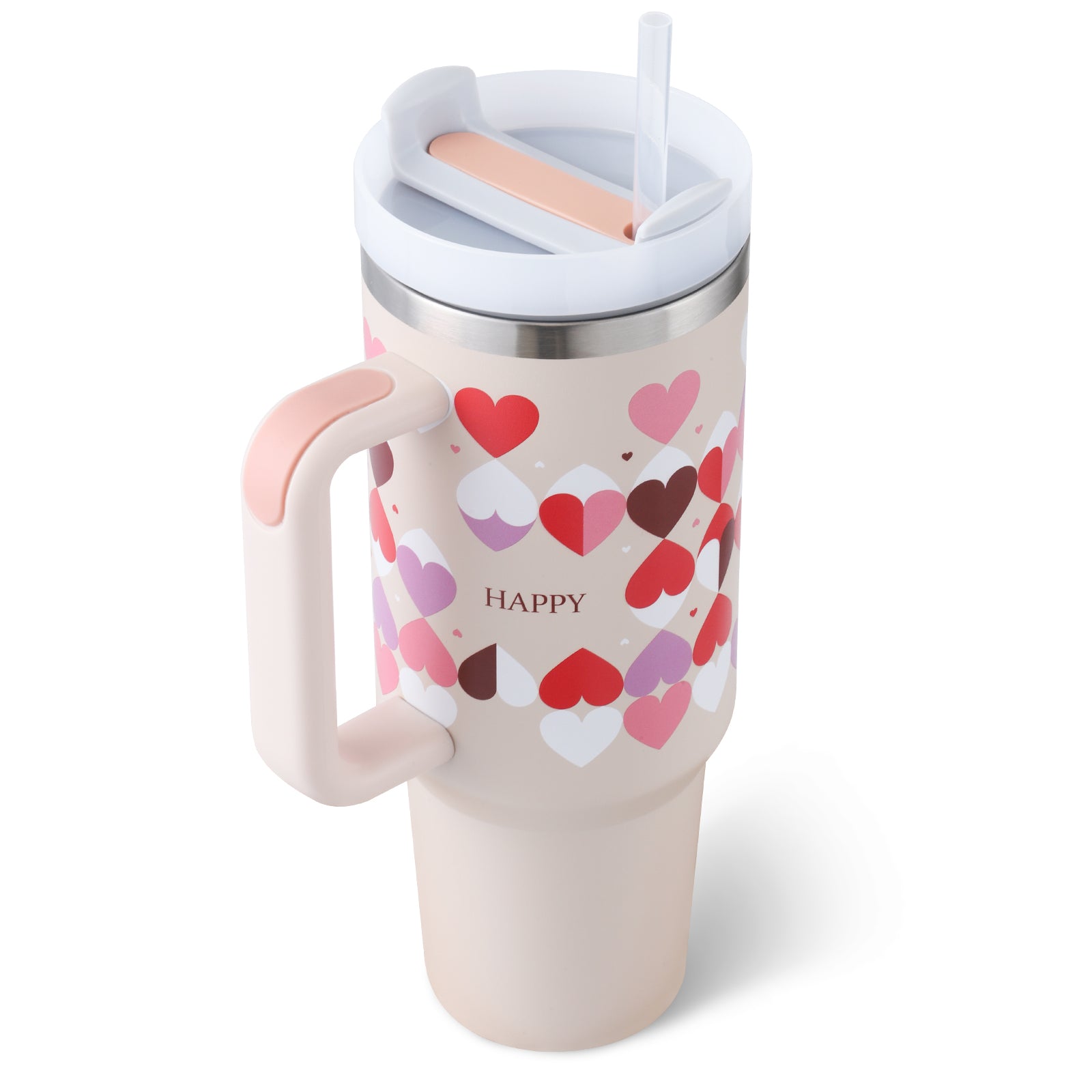 40 Oz Tumbler With Handle & Straw | Insulated Stainless Steel Travel Mug