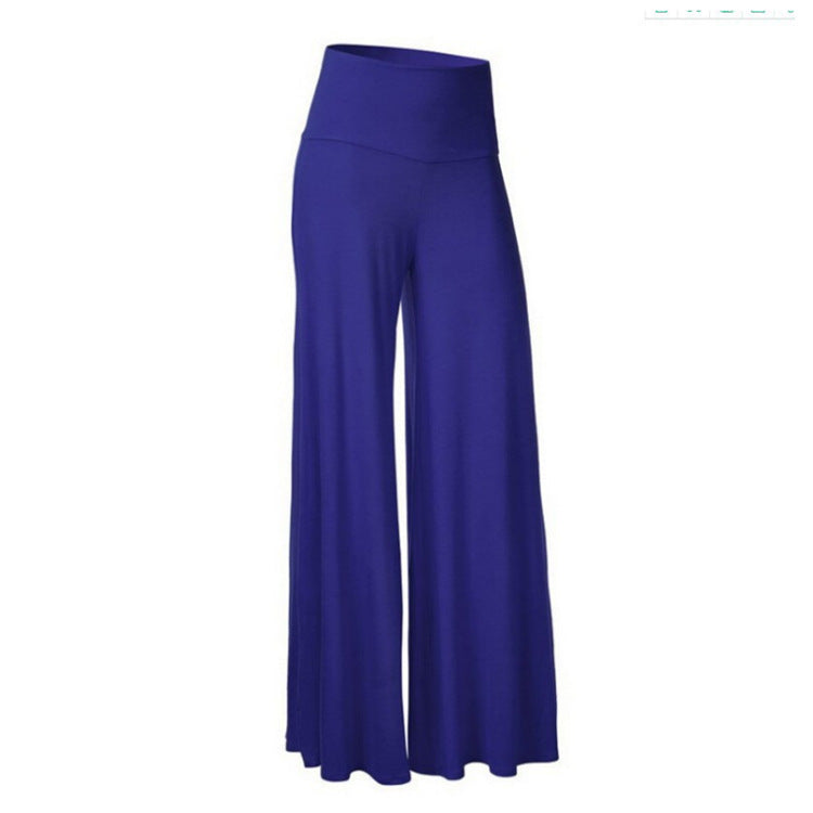 Solid Color Wide-Leg Yoga Pants