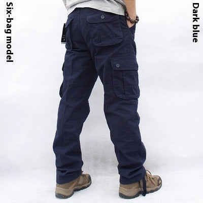Men's Multi-Pocket Workwear Trousers | Straight-Leg Cargo Pants