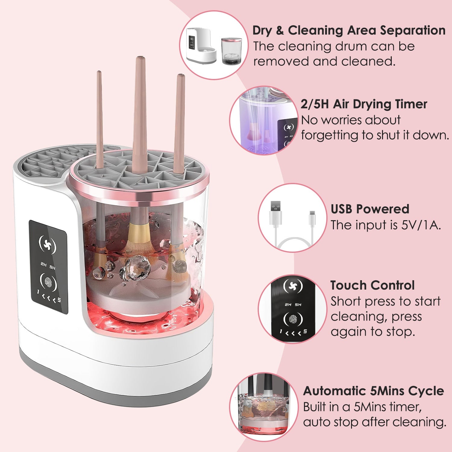 4-In-1 Electric Makeup Brush Cleaner & Dryer Machine