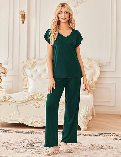 Women's Printed Short-Sleeve Loungewear Set | Breathable Home Wear