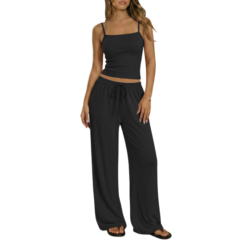 Spring-Summer Women's Vest & Camisole Set | Soft Milk Silk Two-Piece