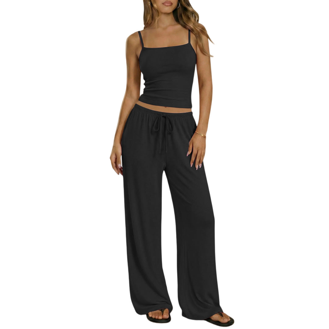 Spring-Summer Women's Vest & Camisole Set | Soft Milk Silk Two-Piece