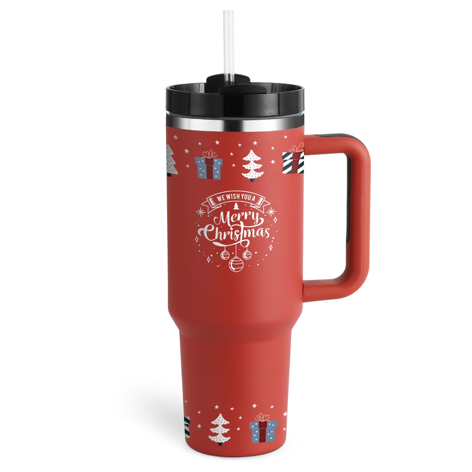 40 Oz Tumbler With Handle & Straw | Insulated Stainless Steel Travel Mug