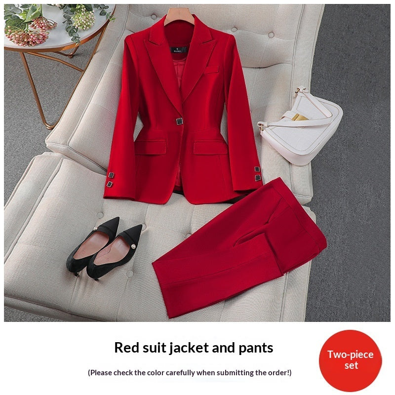 Elegant High-End Blazer & Pants Set | Spring Autumn Professional Wear