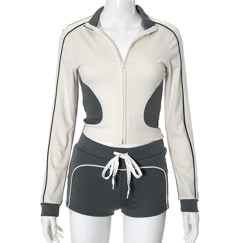 Women's Sports Tight Hooded Two-Piece Suit | Active & Athleisure Set