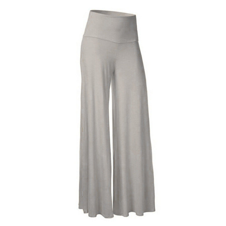 Solid Color Wide-Leg Yoga Pants