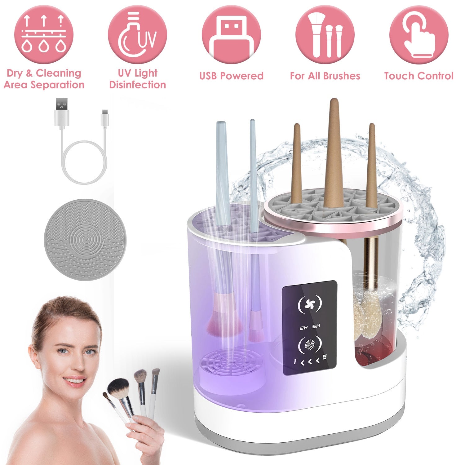 4-In-1 Electric Makeup Brush Cleaner & Dryer Machine