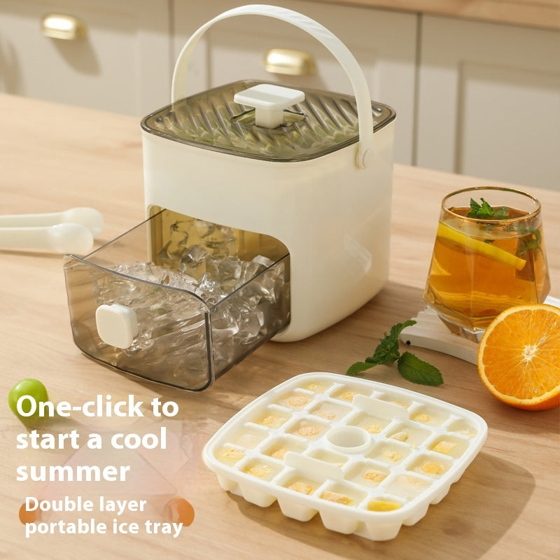 48-Grid Double Layer Press Ice Tray | 1-Second Release Mold