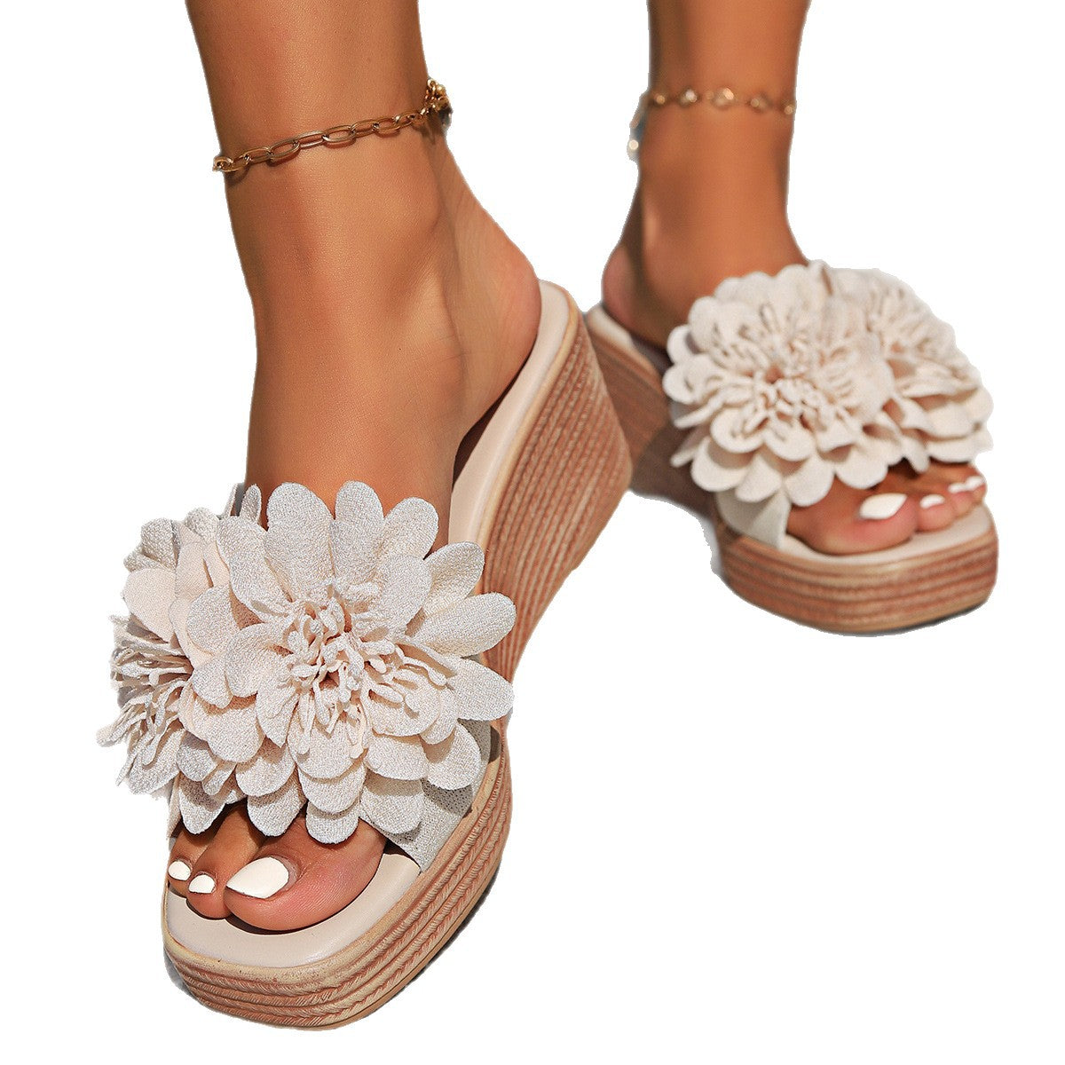 Flower Design Apparel & Accessories > Shoes > Sandals Female