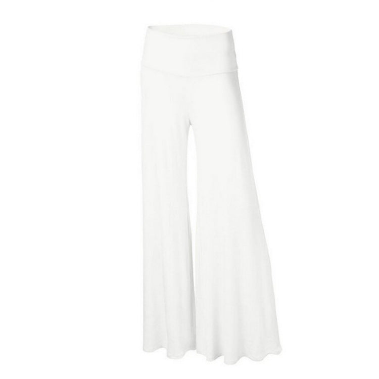 Solid Color Wide-Leg Yoga Pants