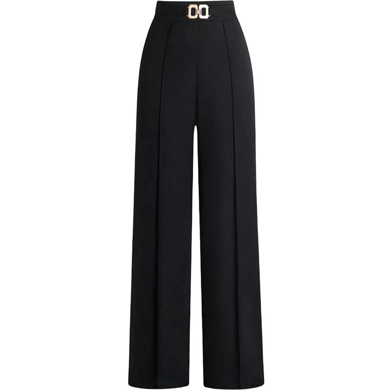 High-Waisted Slimming Drapey Trousers | Women's Versatile Professional Pants