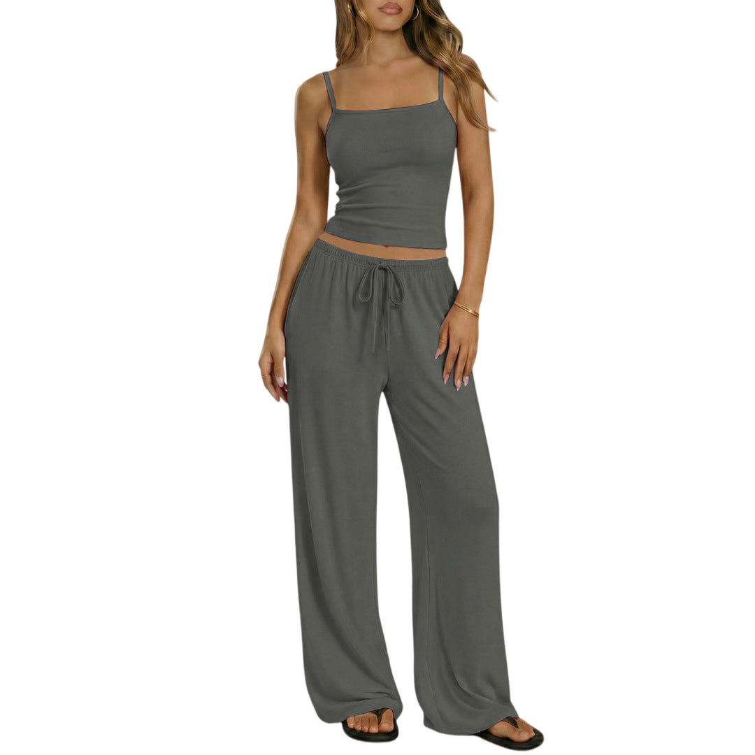 Spring-Summer Women's Vest & Camisole Set | Soft Milk Silk Two-Piece