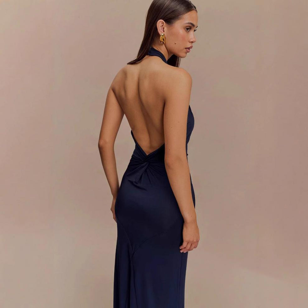 Elegant Lace?Up Long A?Line Maxi Dress