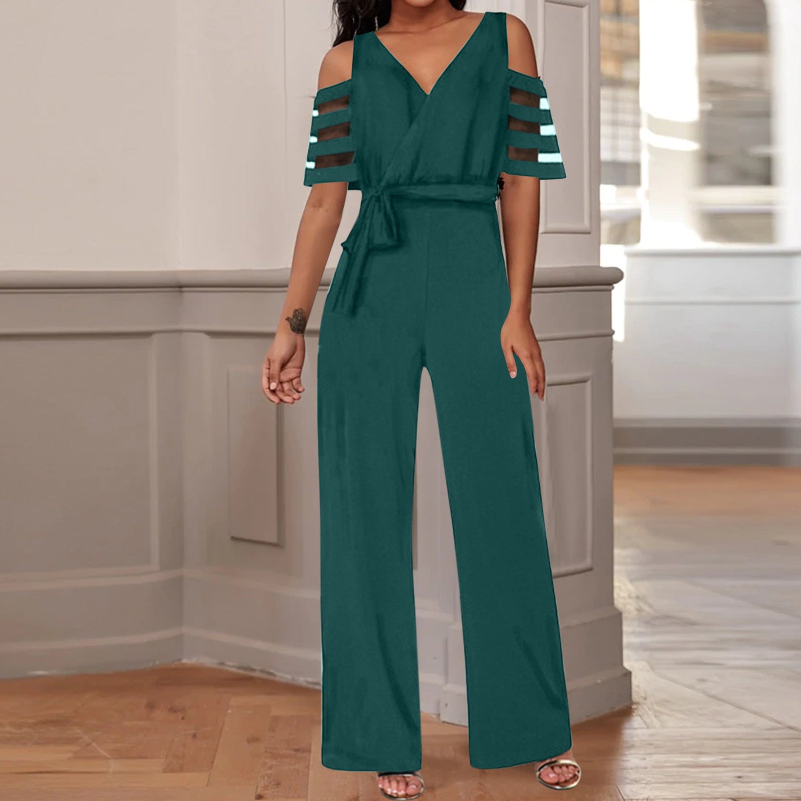 Women's Casual One-Piece Wide-Leg Pants
