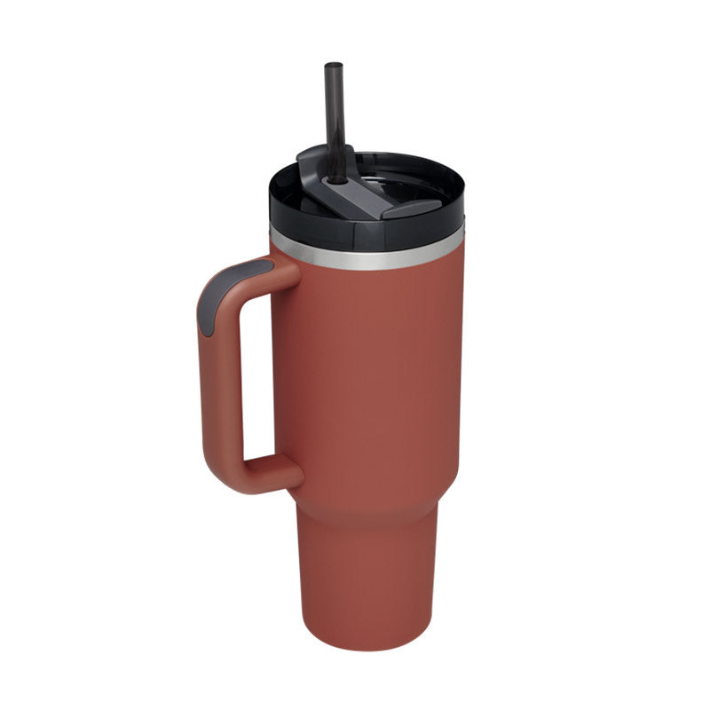 40 Oz Tumbler With Handle & Straw | Insulated Stainless Steel Travel Mug