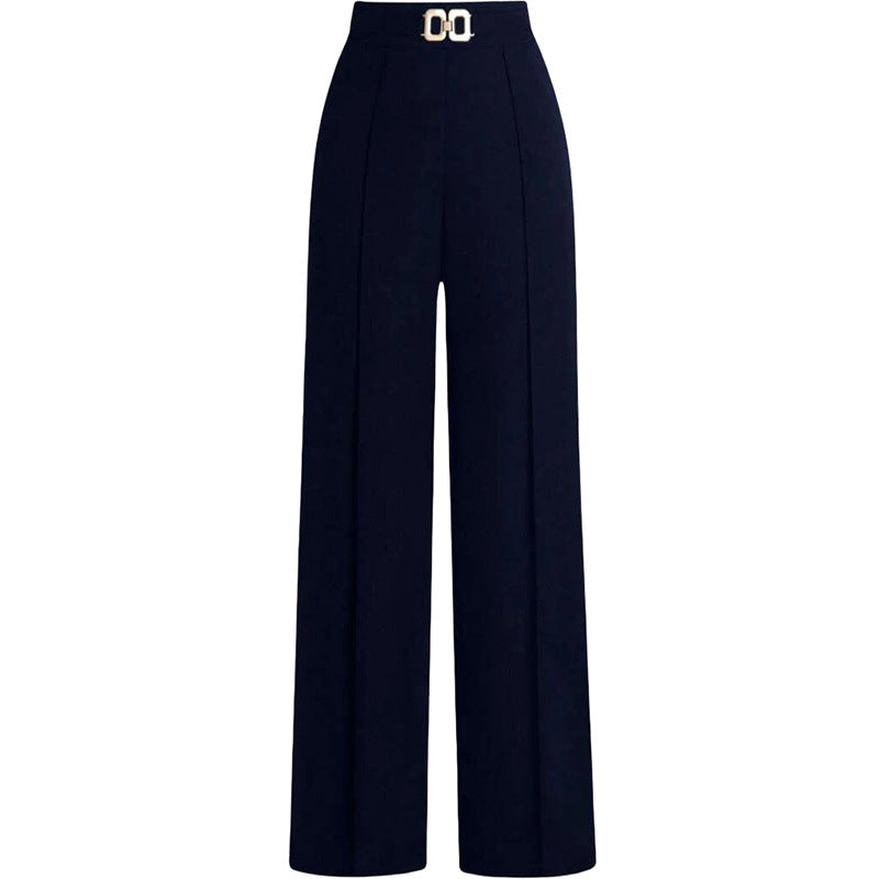High-Waisted Slimming Drapey Trousers | Women's Versatile Professional Pants