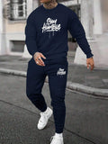 Men's Round Neck Sweater Casual Sports Suit | European Fit