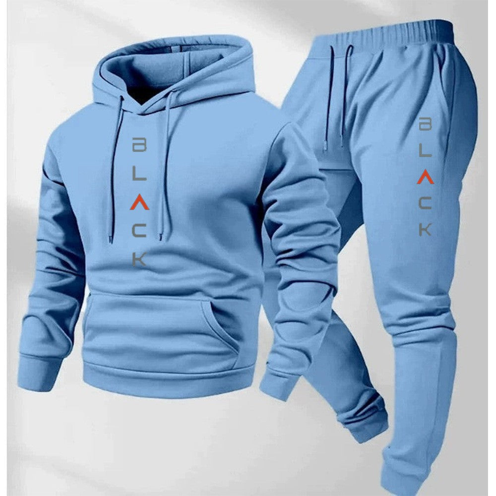 Men's Retro Letter-Print Long-Sleeve Top & Pants Set | Vintage Casual Outfit