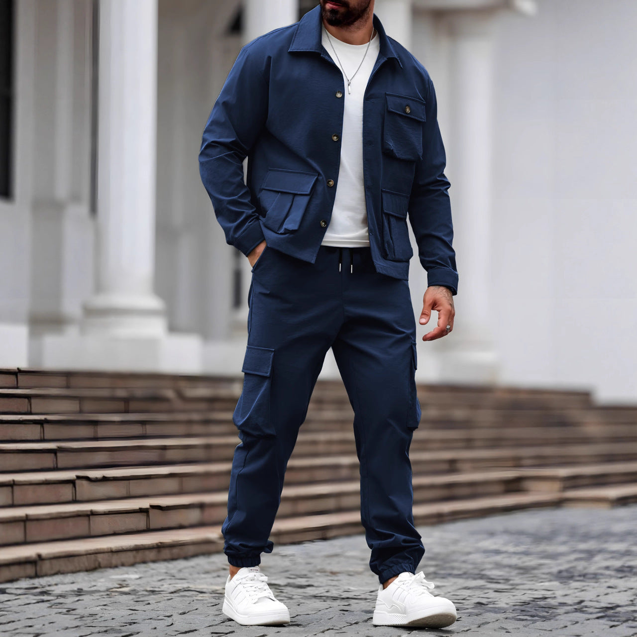 Men's Vintage Overalls Jacket & Multi-Pocket Cargo Trousers | Tough Guy Suit