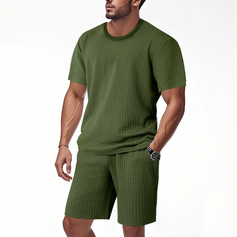 Men's Casual Retro Crew-Neck Short-Sleeve Set | Vintage Summer Outfit