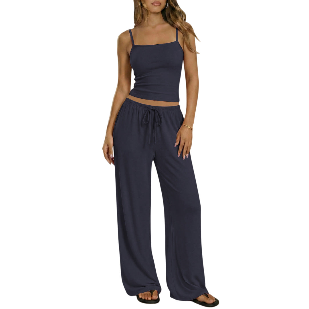Spring-Summer Women's Vest & Camisole Set | Soft Milk Silk Two-Piece