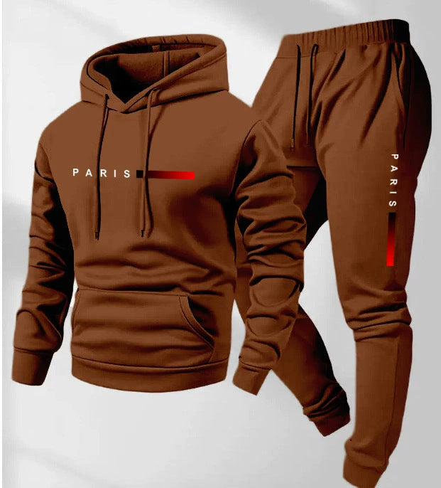 Men's Letter Print Hoodie & Jogger Pants Set | Relaxed Fit Sweatsuit