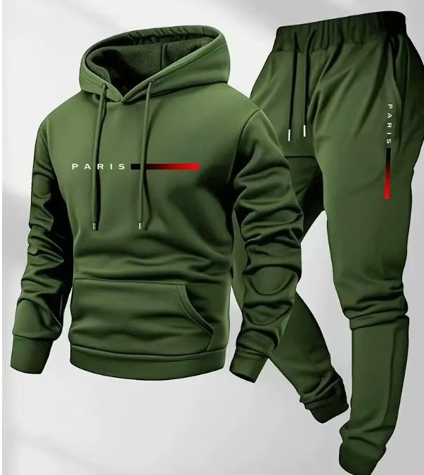 Men's Letter Print Hoodie & Jogger Pants Set | Relaxed Fit Sweatsuit