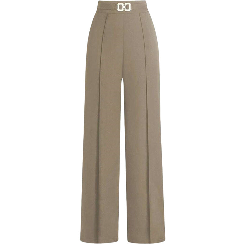 High-Waisted Slimming Drapey Trousers | Women's Versatile Professional Pants