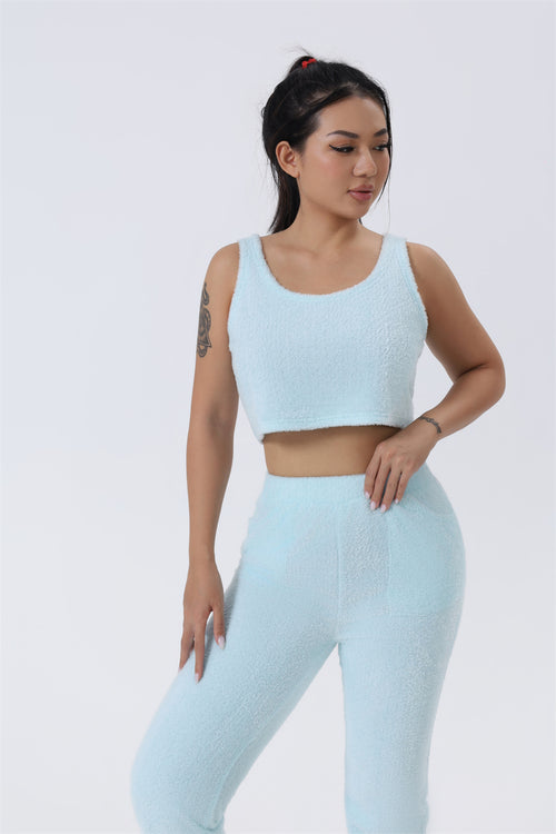 3-Piece Knit Lounge Set | Crop Top, Wide-Leg Pants & Cardigan