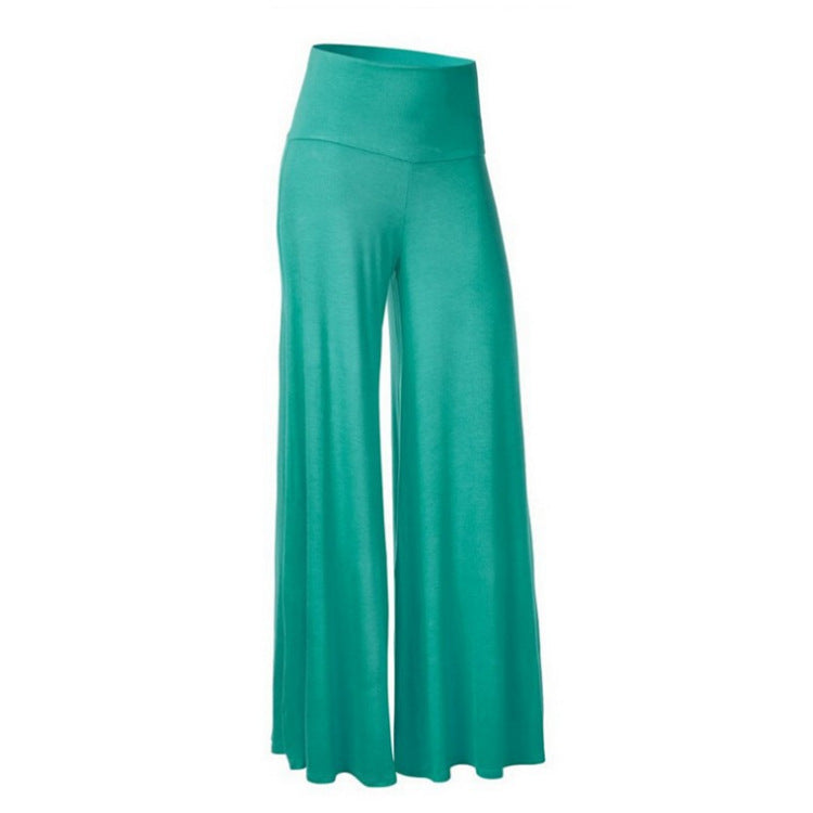 Solid Color Wide-Leg Yoga Pants