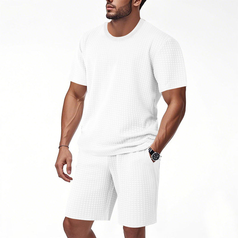 Men's Casual Retro Crew-Neck Short-Sleeve Set | Vintage Summer Outfit