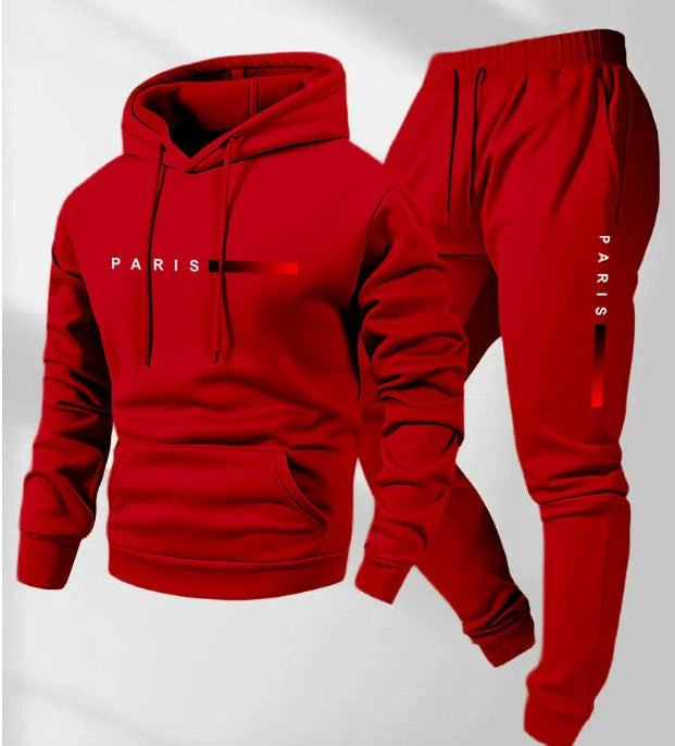 Men's Letter Print Hoodie & Jogger Pants Set | Relaxed Fit Sweatsuit