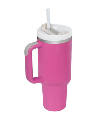 40 Oz Tumbler With Handle & Straw | Insulated Stainless Steel Travel Mug